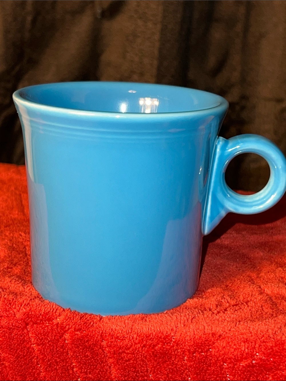 Fiestaware Peacock Blue Ceramic Mug with Loop Handle